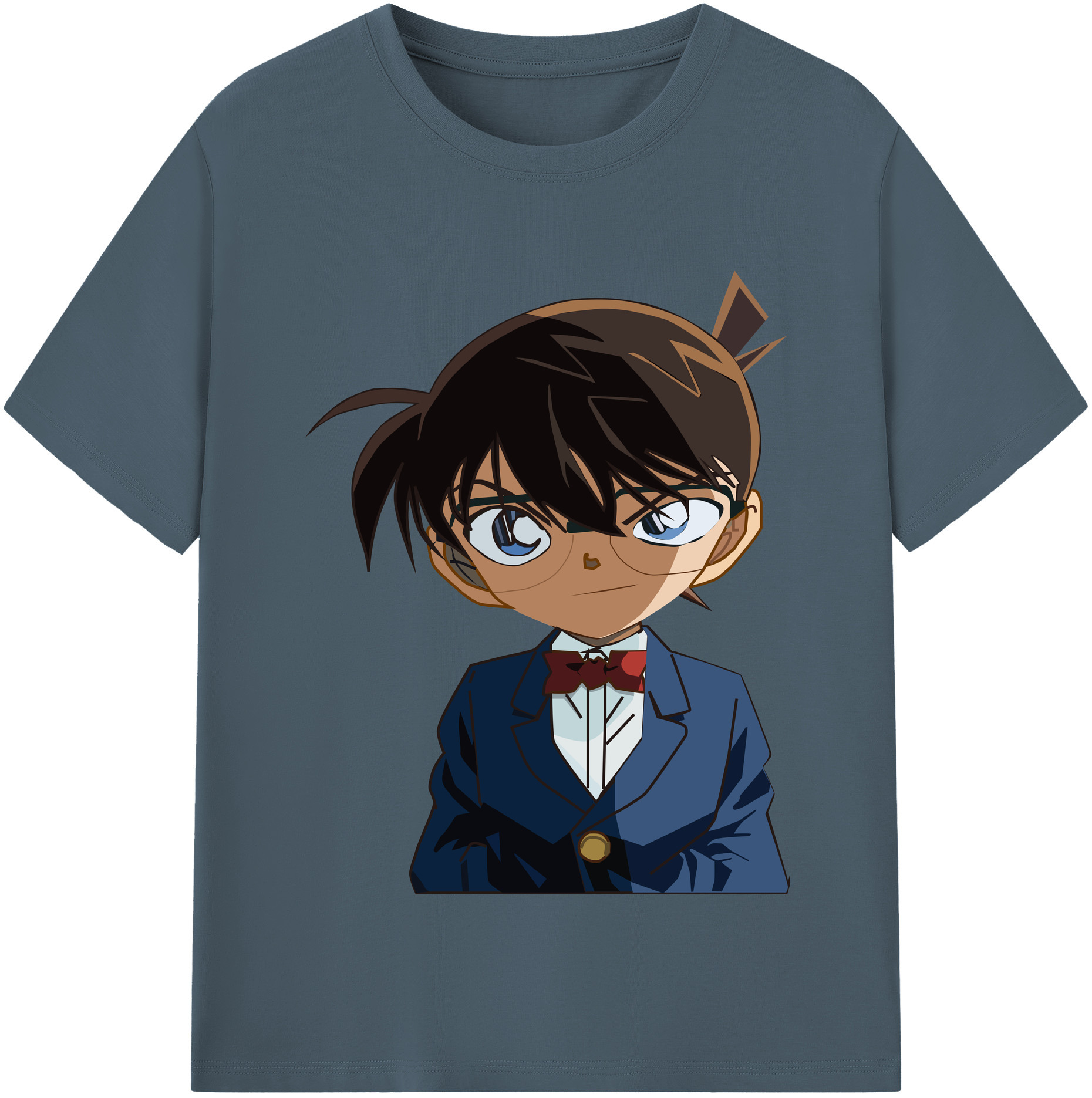 （画像用） 名探偵コナン 江戸川 コナン Detective Conan Conan Edogawa 綿100％半袖Tシャツ（フロントプリント）